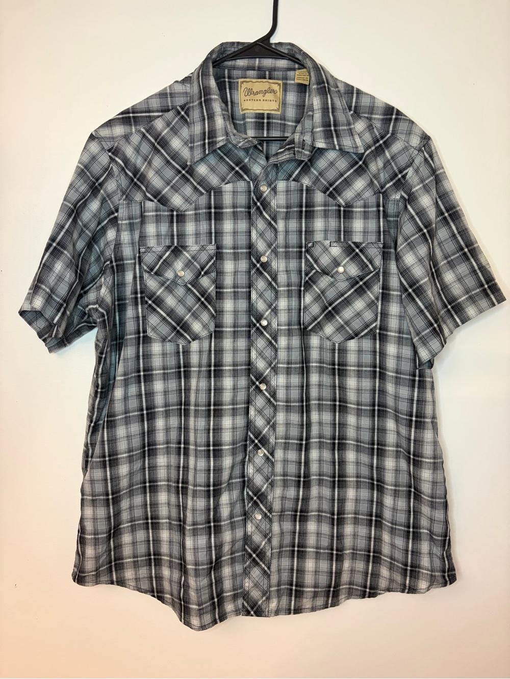 Wrangler Western Pearl Snap Plaid Shirt XL